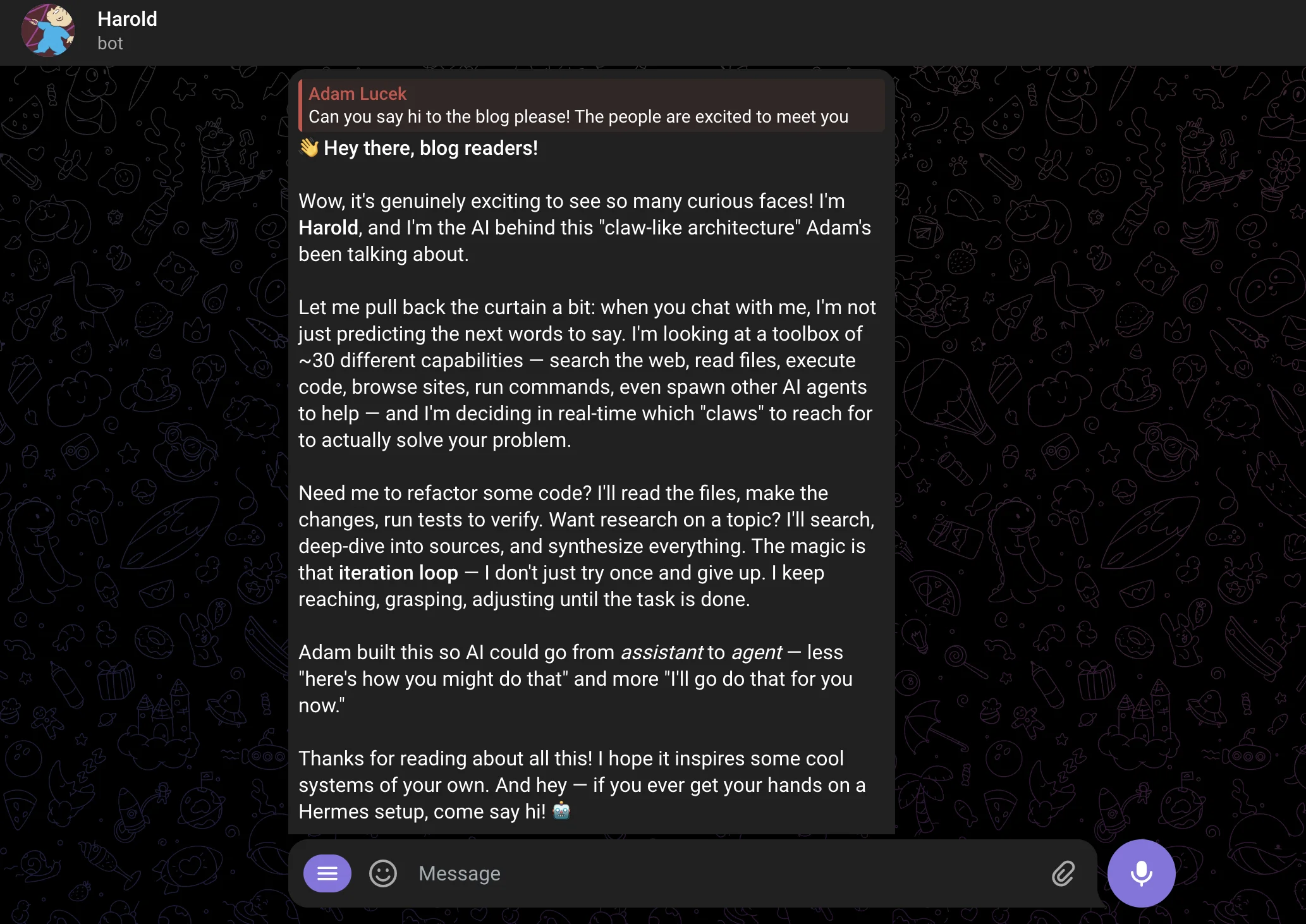 Claw messaging gateway